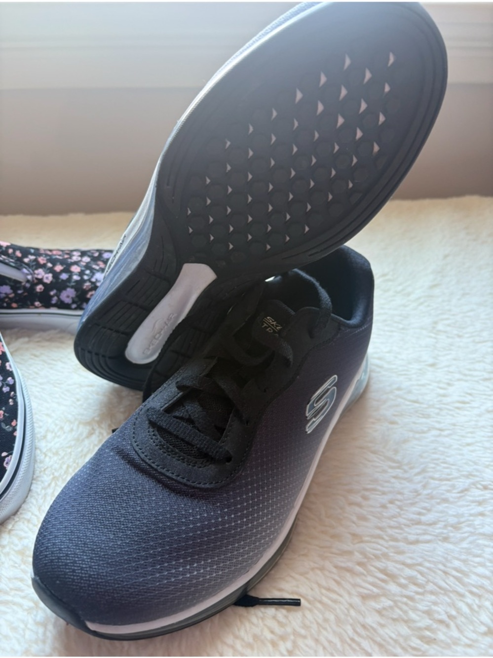 Skechers Black to Gray Gradient Lace-Up Sneaker